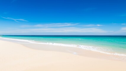 Obraz premium tropical beach with white sand beach, clean beach with blue sky