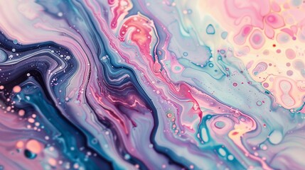 Dreamy pastel swirls in a marbling of oil, a visual symphony