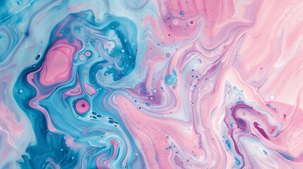 Ethereal swirls of pastel in the abstract marbling dance of acrylic - obrazy, fototapety, plakaty