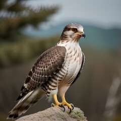 Fototapeta premium a beautiful picture of a hawk bird | red tailed hawk | hawk in flight | bird of prey