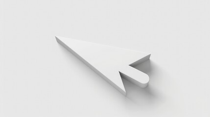 A white  arrow is prominently displayed, pointing upwards on a clean white surface. The arrow symbolizes progress and growth, conveying a sense of direction and positivity.