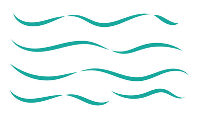 Water wave line art set. Wave beach vector symbol or logo design collection. Abstract water waves with background.