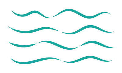 Water wave line art set. Wave beach vector symbol or logo design collection. Abstract water waves with background.