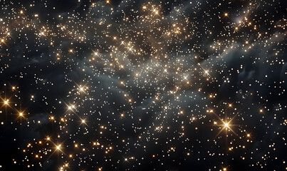 Fototapeta na wymiar dark sky at night, filled with an abundance of twinkling stars shining brightly above, Generative AI 