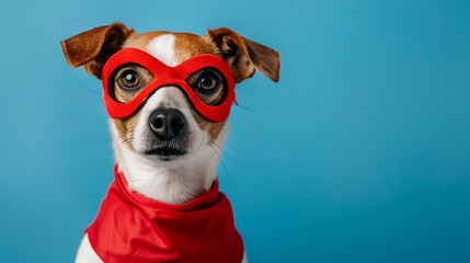 Dog superhero costume, generative Ai