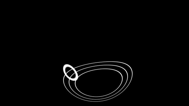 white outline circles floating zoom in and out on black background