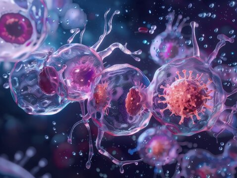 Show the stages of RSV replication in the body
