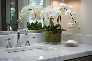 Stylish faucet in a modern and well-lit bathroom setting for elegant interior design inspiration