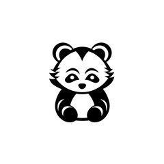 Obraz na płótnie Canvas Simple red panda isolated black icon