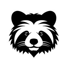 Simple red panda isolated black icon