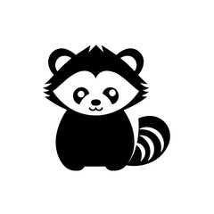 Simple red panda isolated black icon