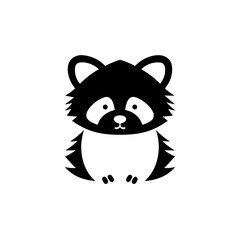 Simple red panda isolated black icon