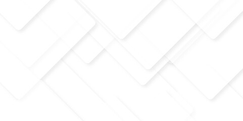 Modern Abstract white background design with layers of textured white transparent material in triangle and squares shapes. White color technology concept geometric line vector background.