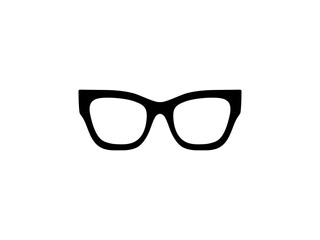 Eye Glasses Silhouette, Pictogram, Front View, Flat Style, can use for Logo Gram, Apps, Art Illustration, Template for Avatar Profile Image, Website, or Graphic Design Element. Vector Illustration