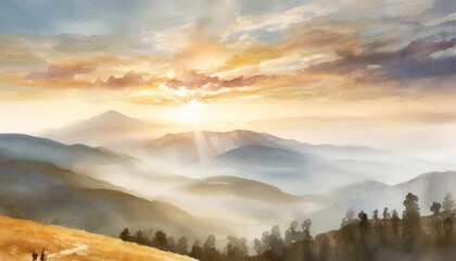 jesus and the disciples christian watercolor background