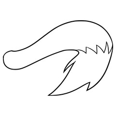 fox tail illustration hand drawn outline vector