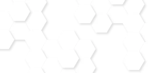 Fotobehang Modern abstract vector polygonal pattern. Futuristic abstract honeycomb technology white background. Luxury white hexagon pattern. Abstract background with hexagon. © armans