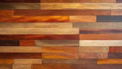 a close up of an old brown paper texture resembling wood flooring with tints and shades of amber beige and peach the pattern is a mix of rectangles on this hardwoodlike surface