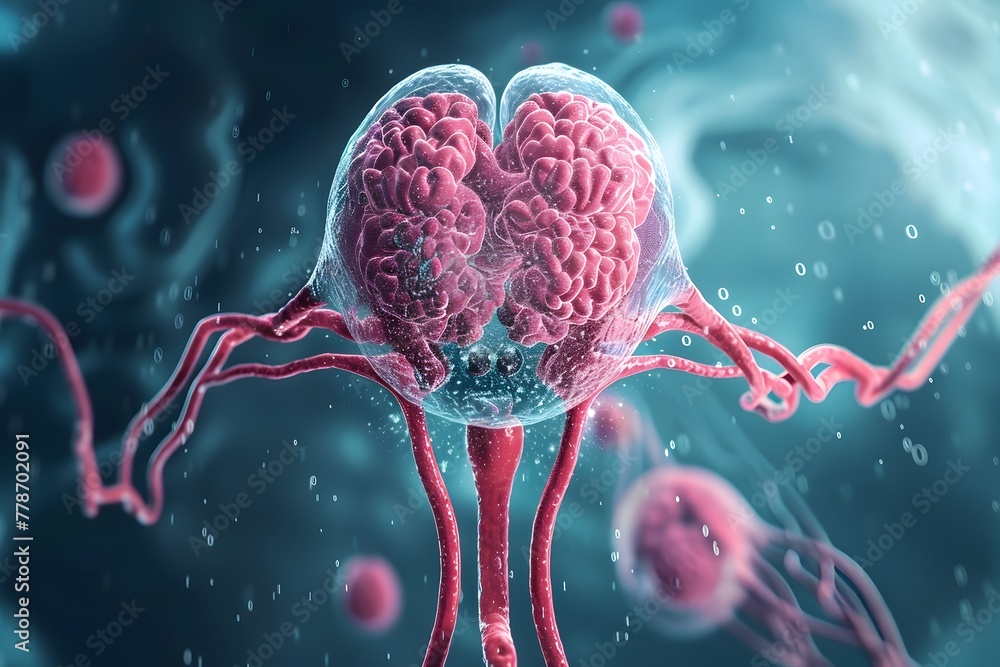 Poster intricate neural network anatomy a captivating microscopic of the human brain s interconnected compl