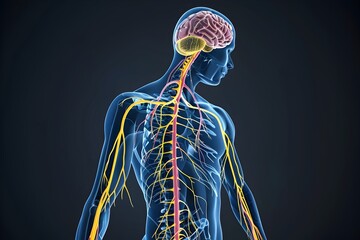 Detailed D Rendering of the Human Nervous System Anatomy