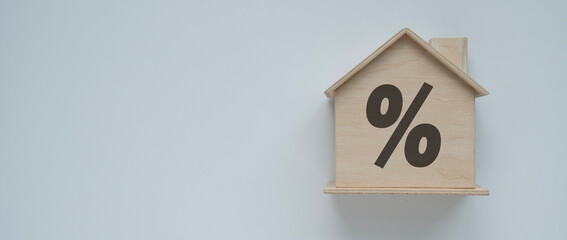 House shape, percentage sign - loan/ mortgage concept
