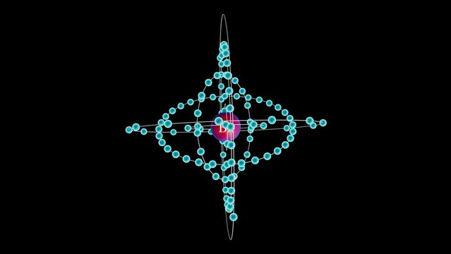 Bohrium with electrons revolving around the atom