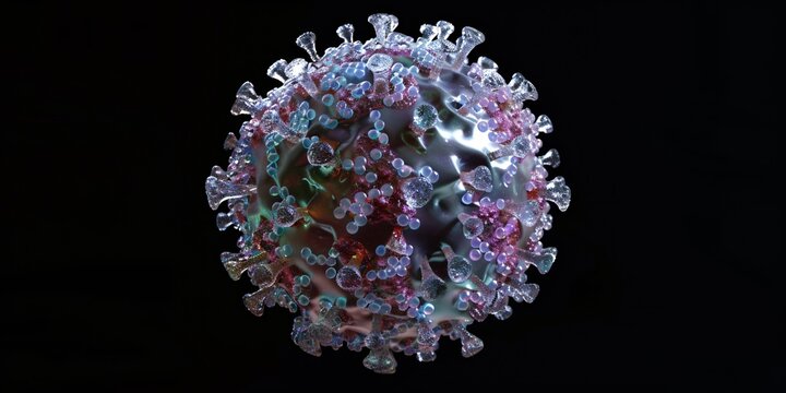 3d illustration of a virus known as AAV.