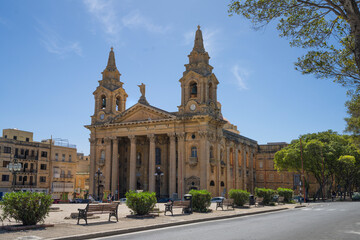 Fototapeta na wymiar San Publiju church in Floriana, Malta