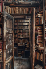 An old bookstore filled with antique books