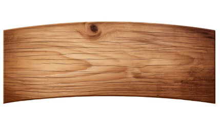 Naklejka premium Blank empty wooden curve rustic signage sign board plank wood on transparent background