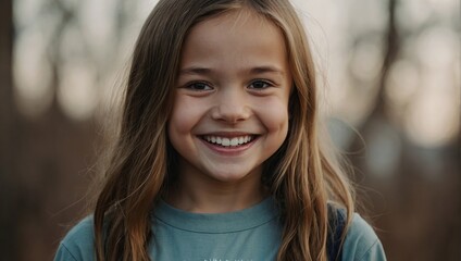  Portrait of cute girl smiling 