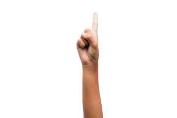 Hand raised fist isolated on white background. clipping path