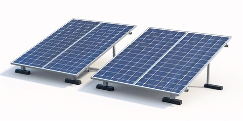 Two remote solar panels - 3D visualization.