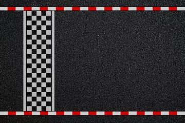 Poster Finish line. asphalt road racing texture background. top view © Sumeth