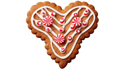 Gingerbread candy cane sweet cookie biscuit on transparent background. Many assorted different design 