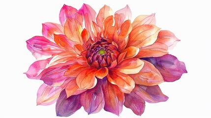 Watercolor zinnia clipart in bold and vibrant colors. - obrazy, fototapety, plakaty