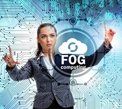 Businessman in edge and fog computing concept