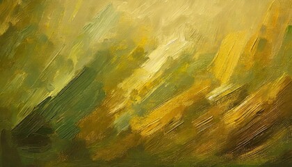 oil paint strokes on wide canvas textured green background decorating art painting illustration...
