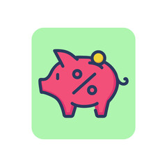 Piggy bank thin line icon. Money, pig, savings. Bank deposit and investment concept. Vector illustration for web design and apps