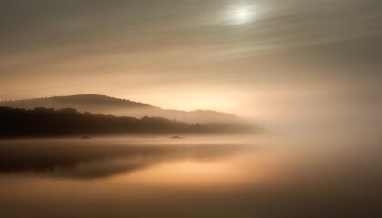 Fototapeta na wymiar dark night landscape light reflection in the water fog smoke smog empty futuristic landscape
