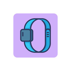 Smart watch thin line icon. Accessory, clock, wristwatch outline sign. Digital devices and electronic gadgets concept. Vector illustration for web design and apps