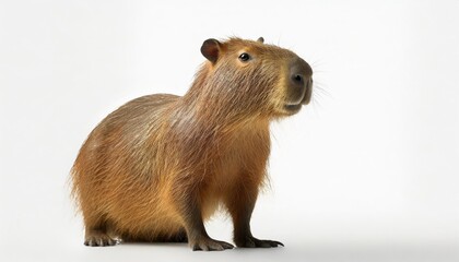 capybara in natural pose isolated on white background photo realistic