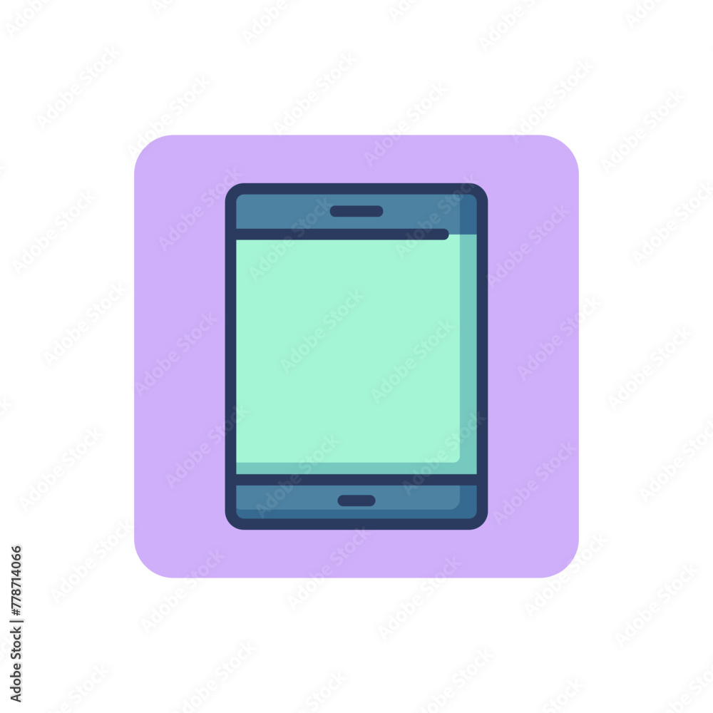 Poster tablet screen thin line icon. touchscreen, portable computer, pc outline sign. digital devices and e