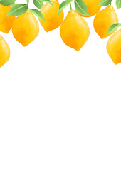 シンプルなレモンの背景イラスト