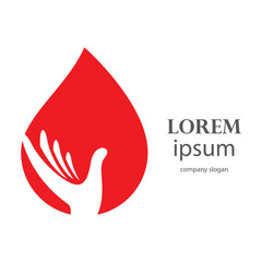 Obraz premium charity logo design caring for blood donors