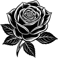    Flower silhouette vector illustration.
