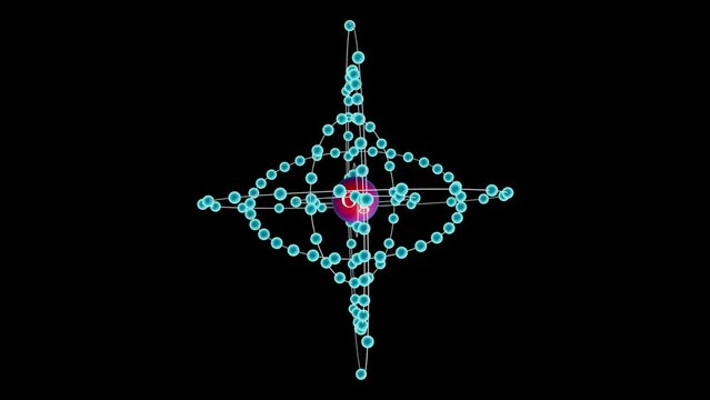 Oganesson with electrons revolving around the atom