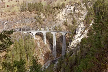 Lichtdoorlatende gordijnen Landwasserviaduct Views of Landwasser Viaduct