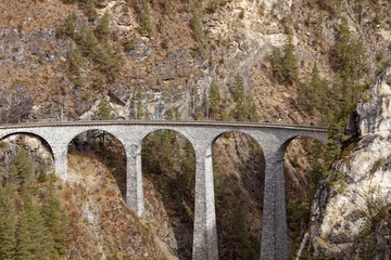 Fotobehang Landwasserviaduct Views of Landwasser Viaduct