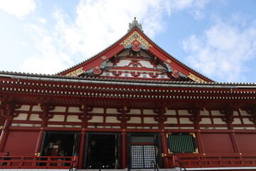 Fototapeta premium Japanese temple in Tokyo on February 15, 2024
